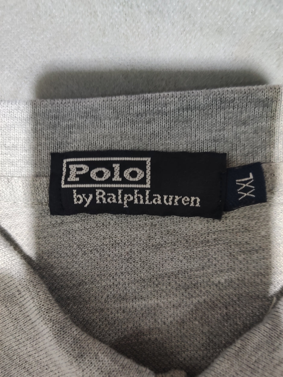 Polo Ralph Lauren Men Gray Cotton Polo T Shirt 2XL