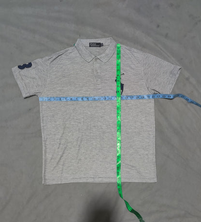 Polo Ralph Lauren Men Gray Cotton Polo T Shirt 2XL