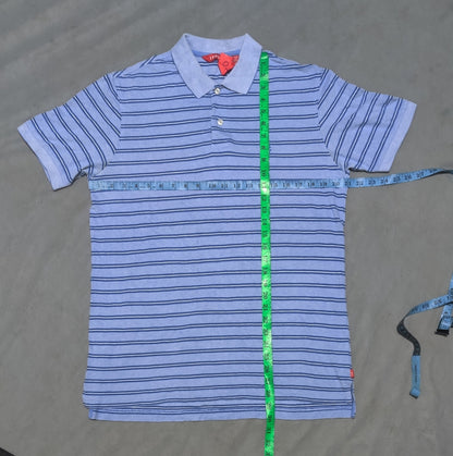 Izod Men Blue Cotton Polo T Shirt M