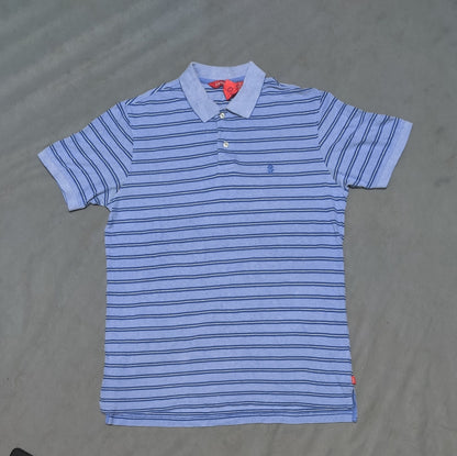 Izod Men Blue Cotton Polo T Shirt M