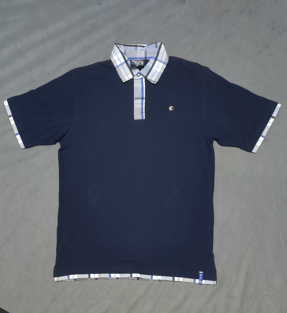 South Pole Men Blue Cotton Polo T Shirt M