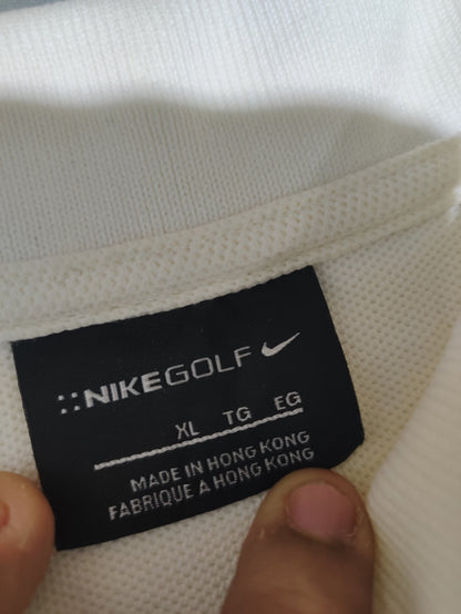 Nike Men White Cotton Polo T Shirt XL