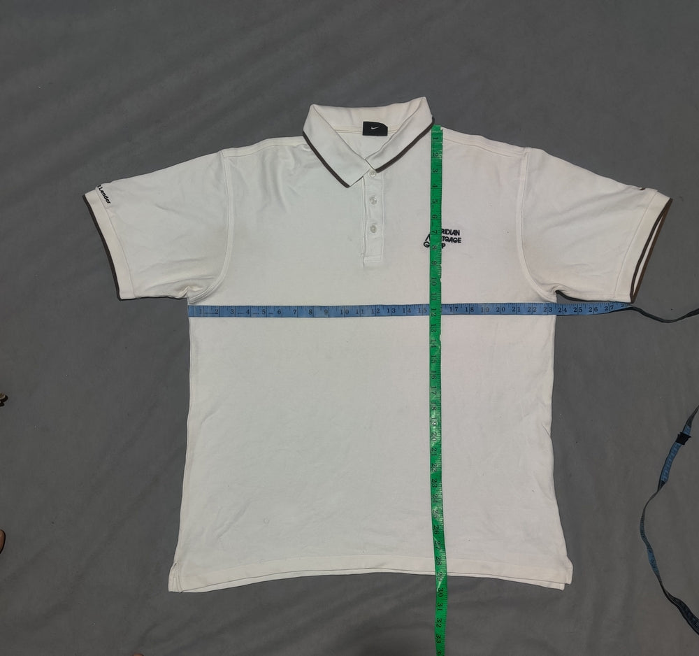 Nike Men White Cotton Polo T Shirt XL