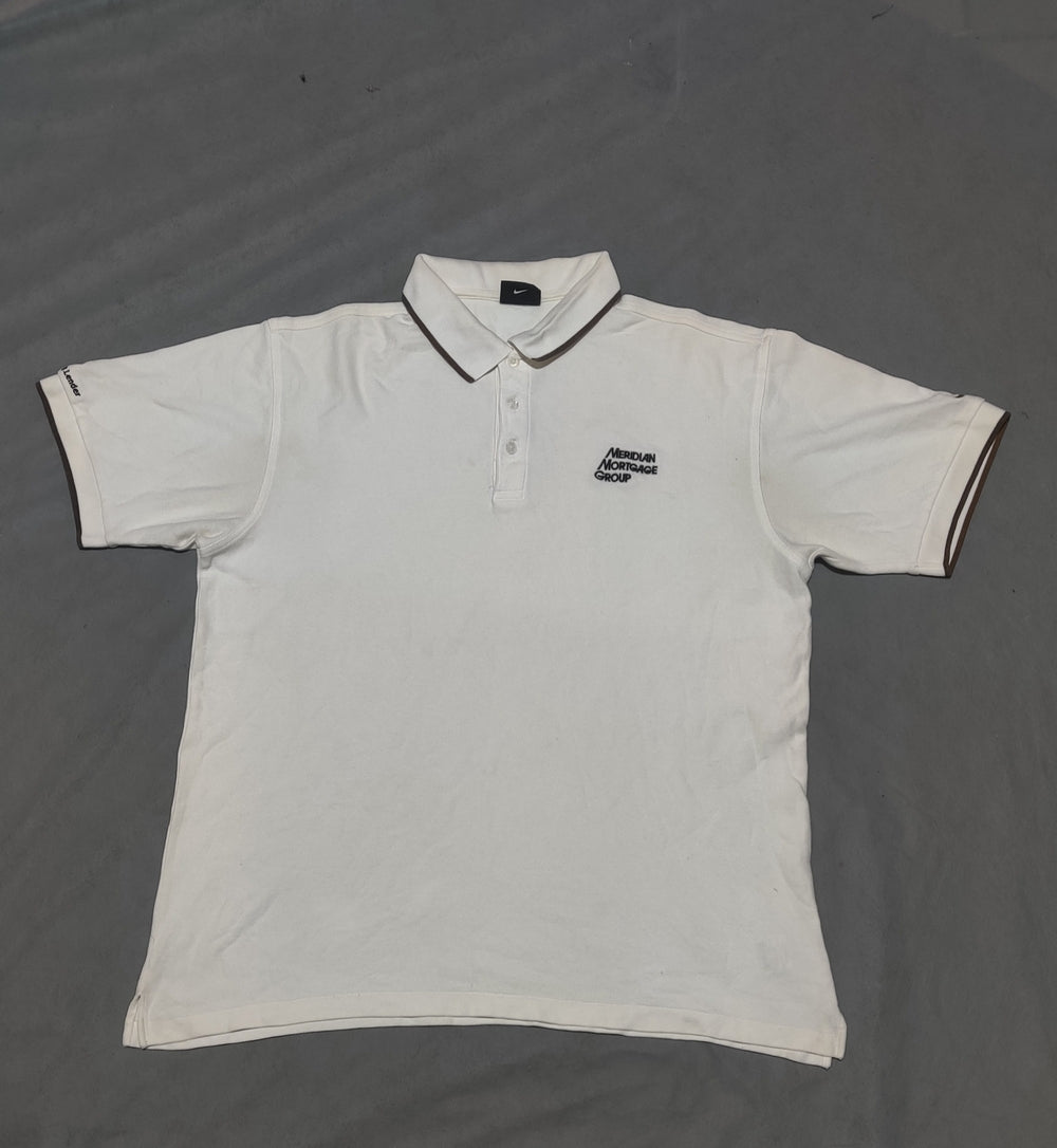 Nike Men White Cotton Polo T Shirt XL