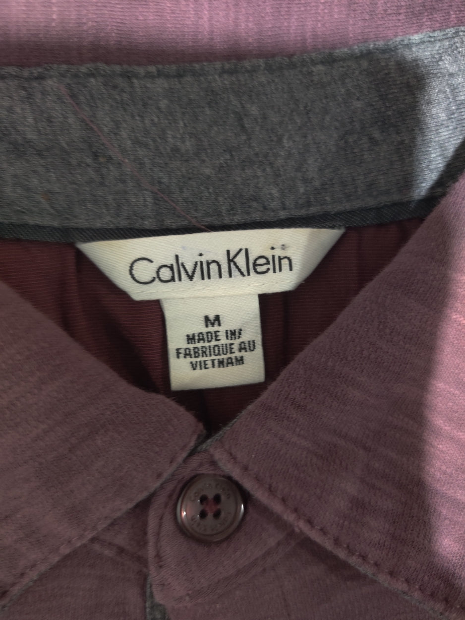 Calvin Klein Men Maroon Cotton Polo T Shirt M