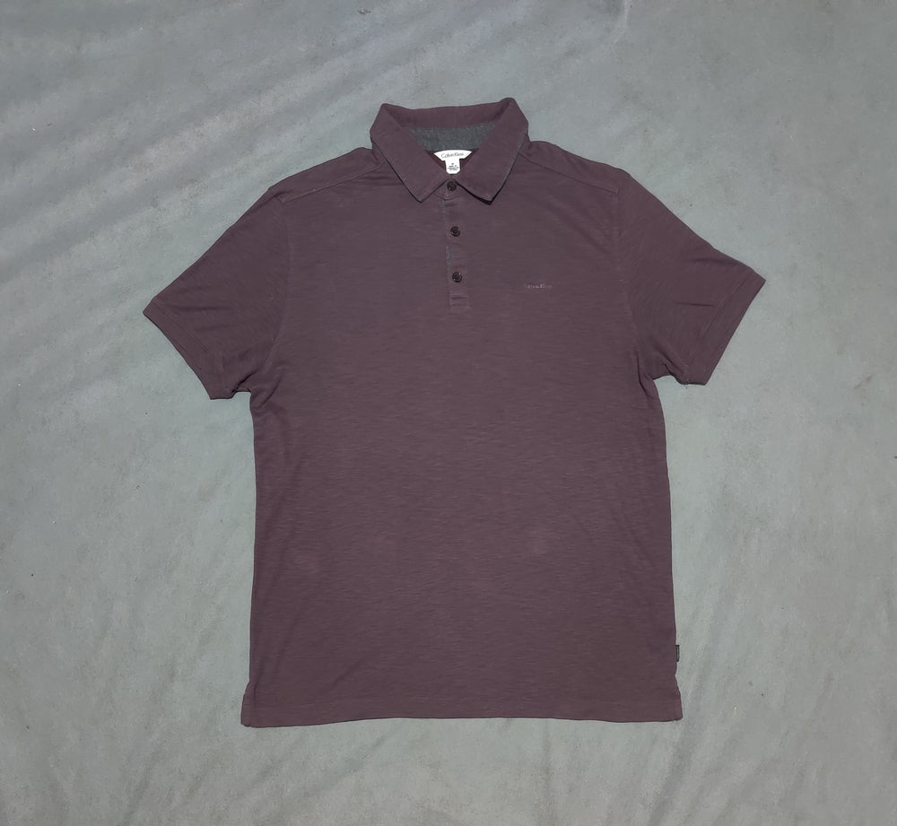 Calvin Klein Men Maroon Cotton Polo T Shirt M