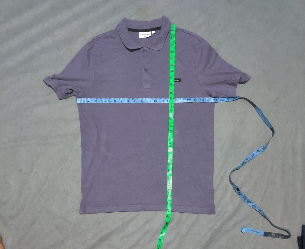 Calvin Klein Men Purple Cotton Polo T Shirt L