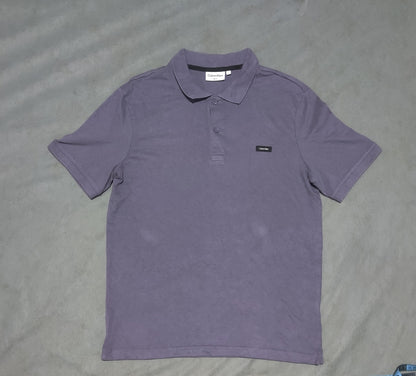 Calvin Klein Men Purple Cotton Polo T Shirt L