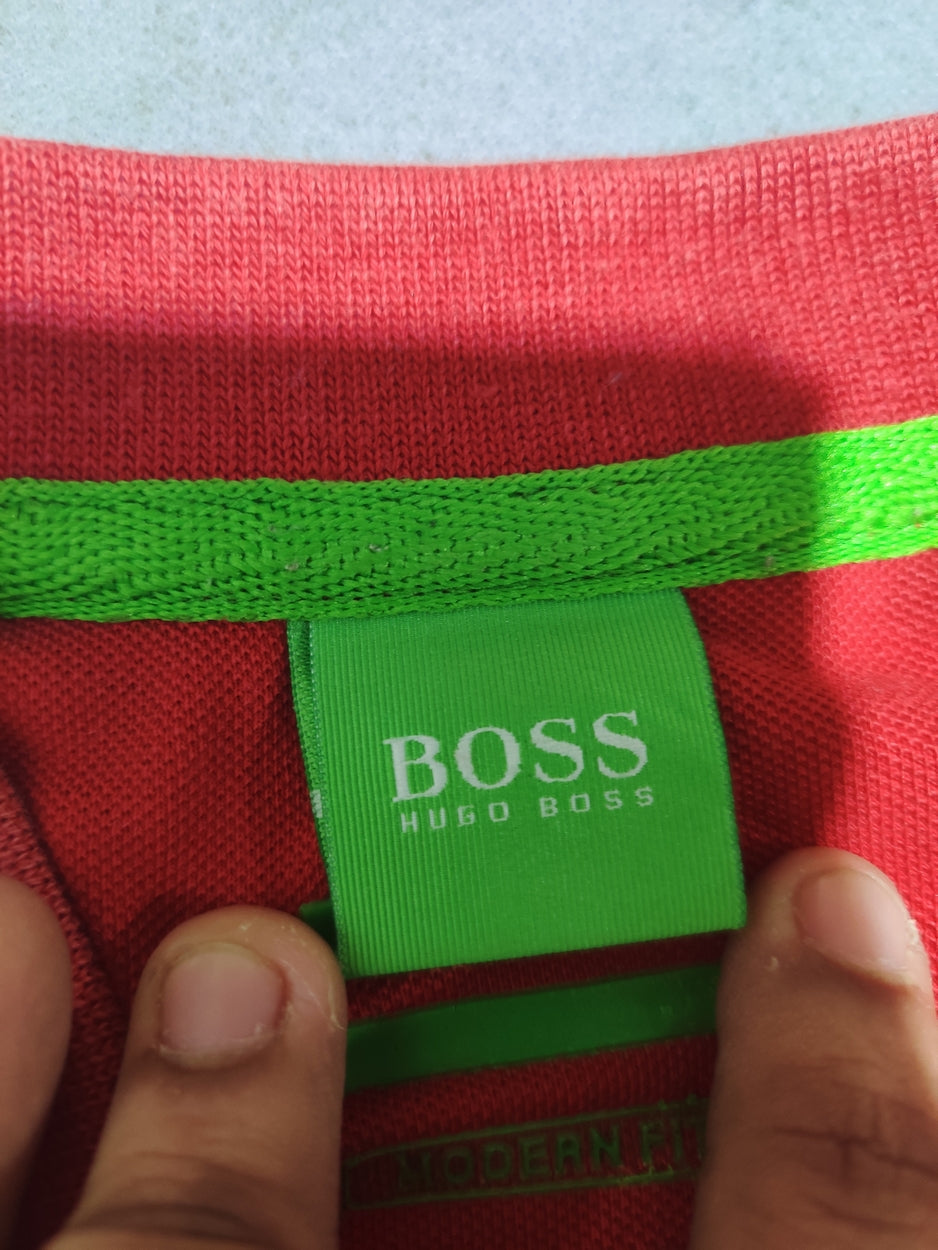Hugo Boss Men Red Cotton Polo T Shirt 2XL