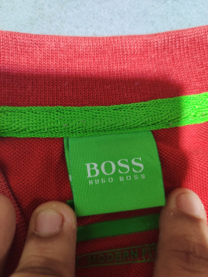Hugo Boss Men Red Cotton Polo T Shirt 2XL