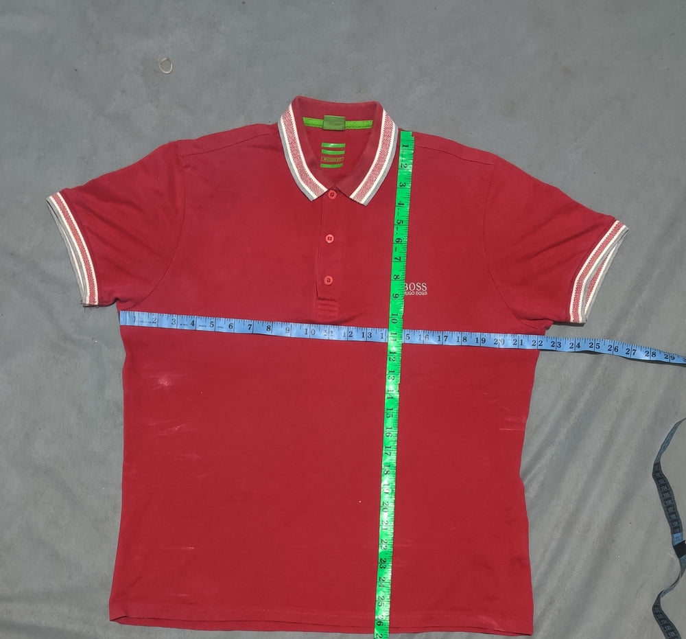 Hugo Boss Men Red Cotton Polo T Shirt 2XL