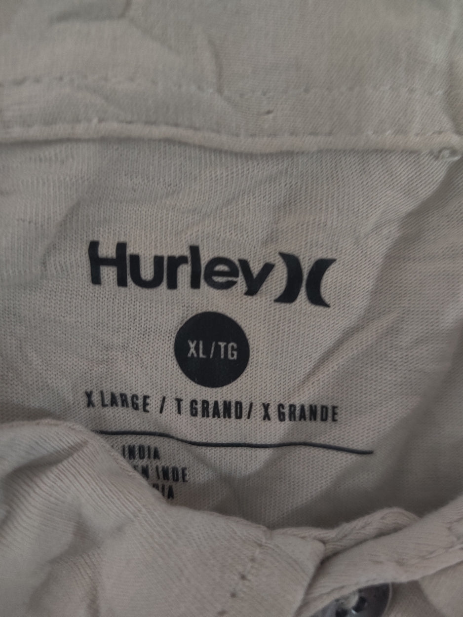Hurley Men Black Cream Polo T Shirt XL