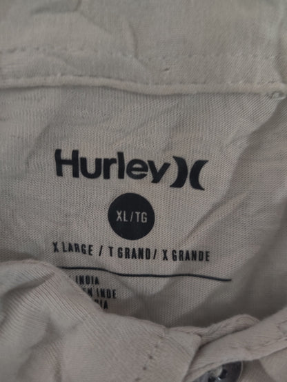 Hurley Men Black Cream Polo T Shirt XL