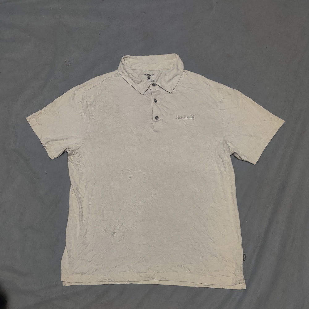 Hurley Men Black Cream Polo T Shirt XL