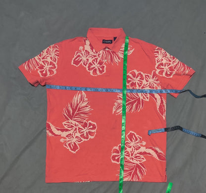 Chaps Men Red Cotton Polo T Shirt L