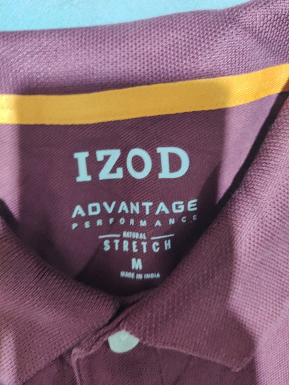 Izod Men Maroon Cotton Polo T Shirt M