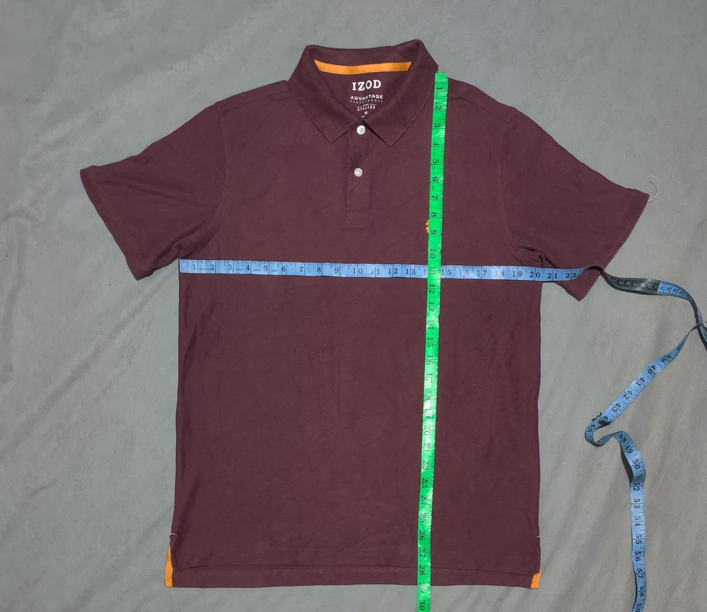 Izod Men Maroon Cotton Polo T Shirt M