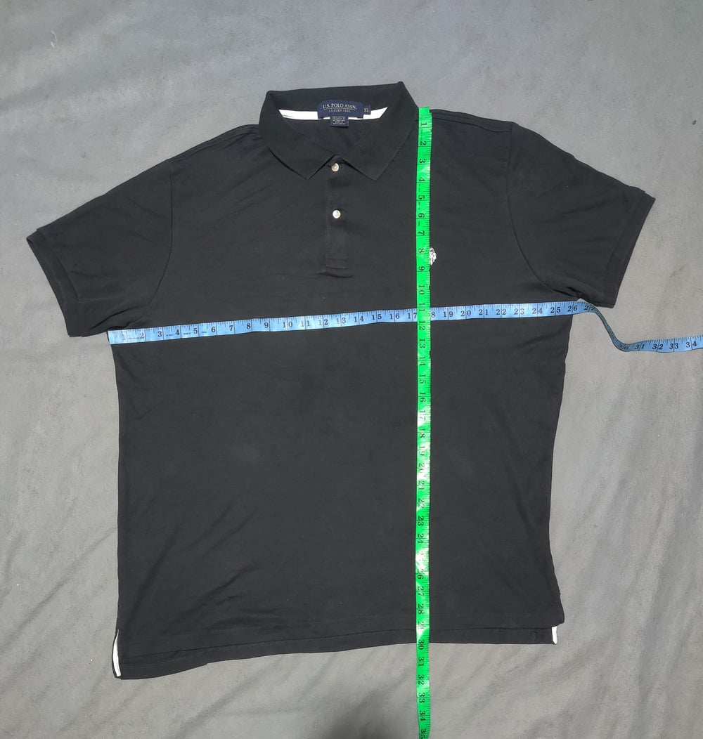 Polo U.S. Assn Men Black Cotton Polo T Shirt XL