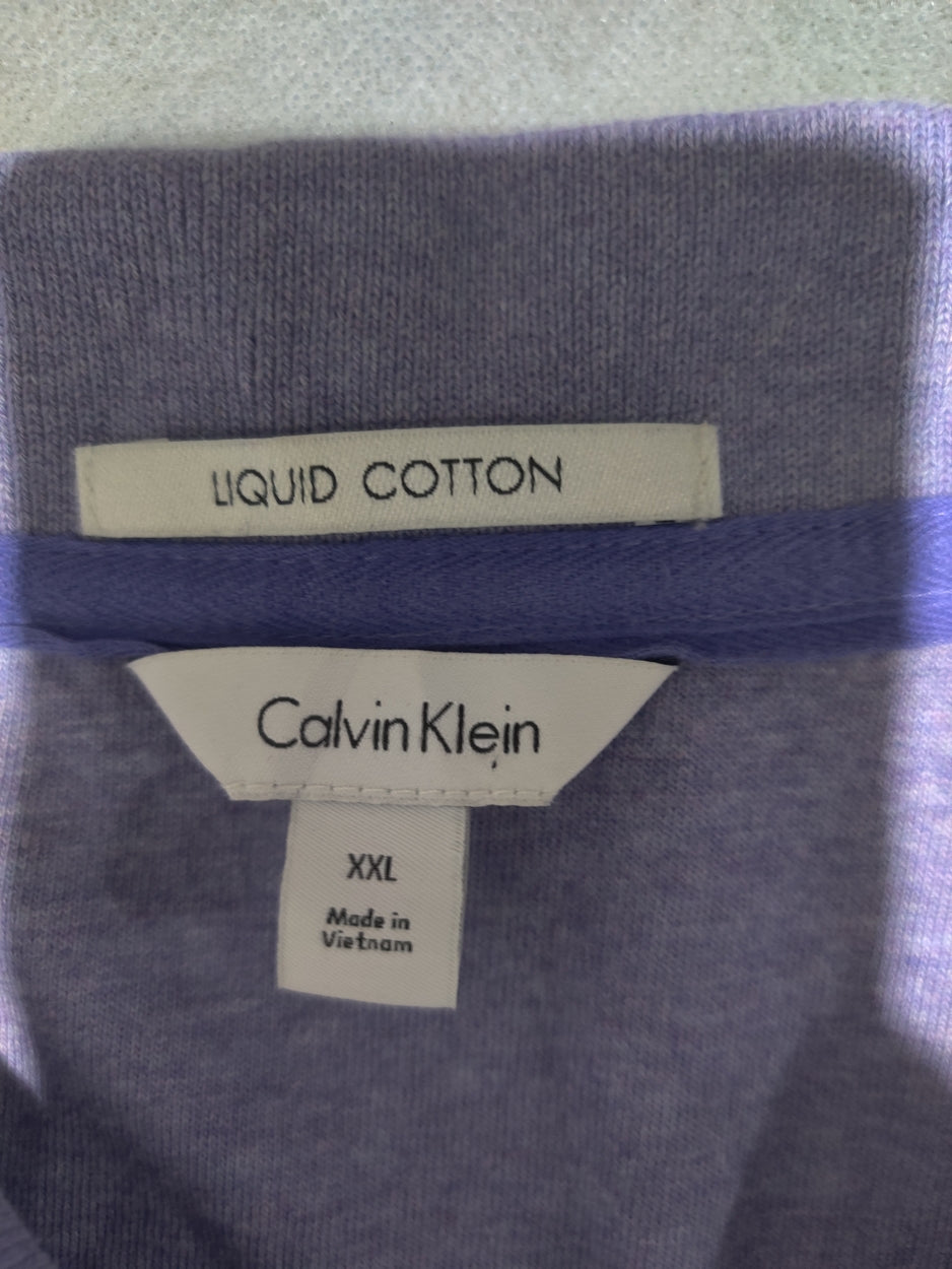 Calvin Klein Men Purple Cotton Polo T Shirt 2XL