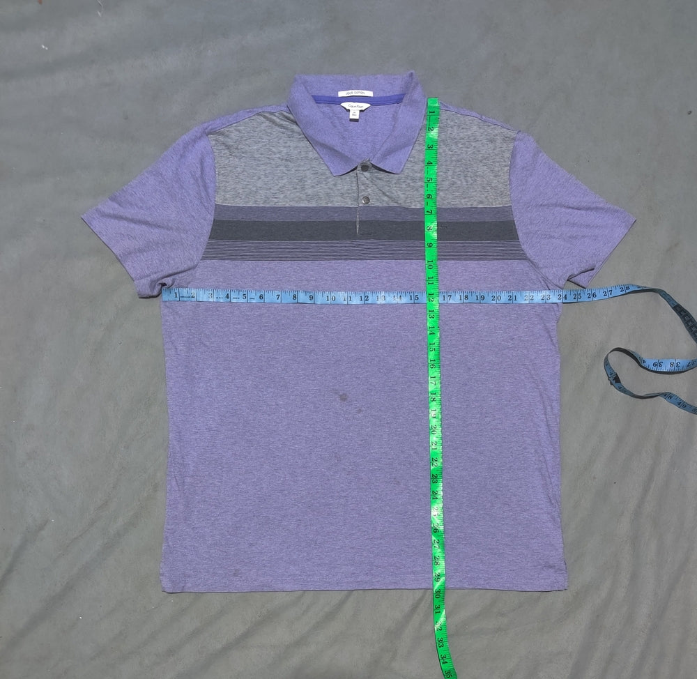 Calvin Klein Men Purple Cotton Polo T Shirt 2XL