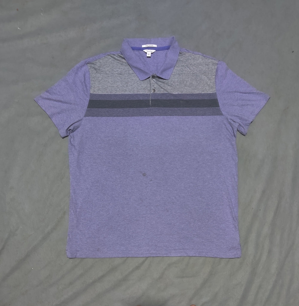 Calvin Klein Men Purple Cotton Polo T Shirt 2XL