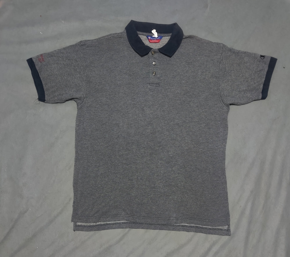 Champion Men Blue Cotton Polo T Shirt XL