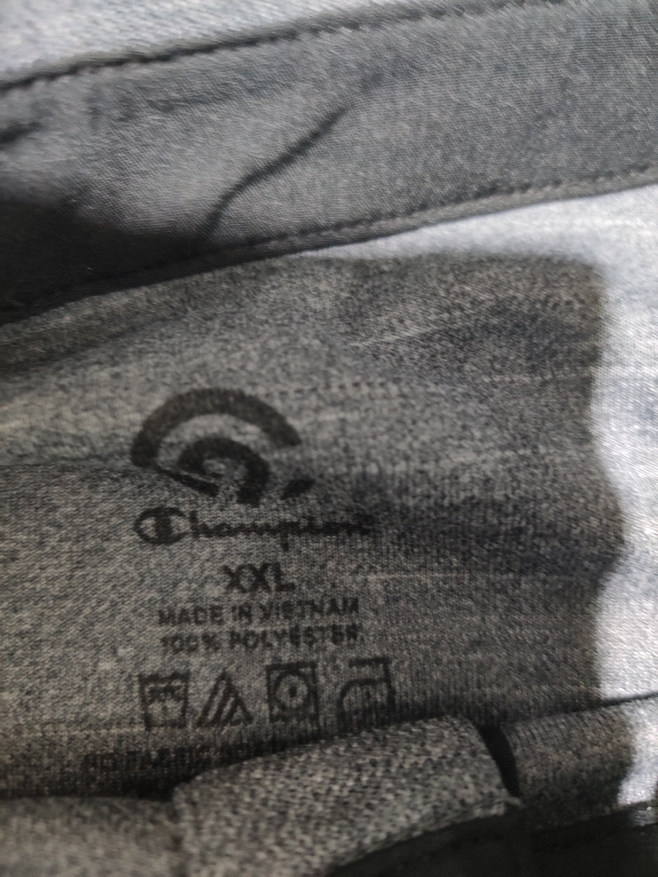 Champion Men Gray Cotton Polo T Shirt 2XL
