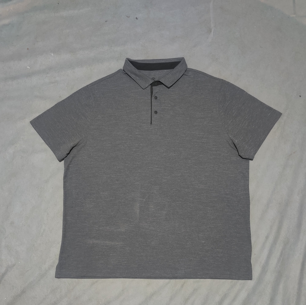 Champion Men Gray Cotton Polo T Shirt 2XL