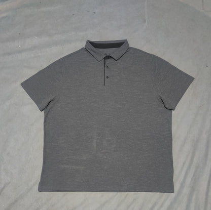 Champion Men Gray Cotton Polo T Shirt 2XL