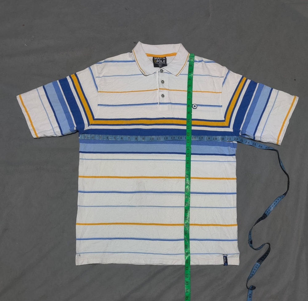 South Pole Men White Cotton Polo T Shirt XL