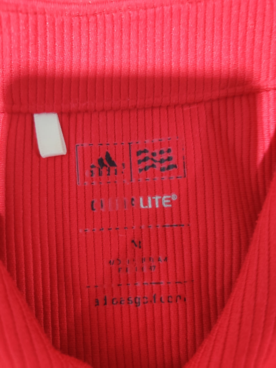 Adidas Men Red Cotton Polo T Shirt M