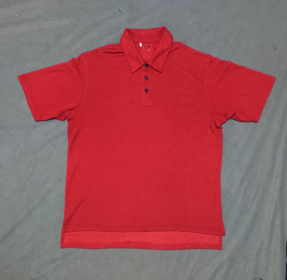 Adidas Men Red Cotton Polo T Shirt M