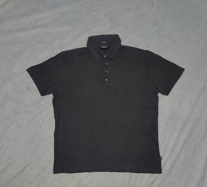 Hugo Boss Men Black Cotton Polo T Shirt XL