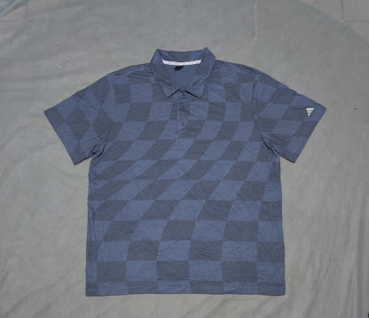Adidas Men Gray Cotton Polo T Shirt 2XL