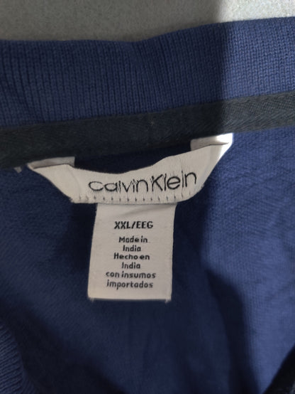 Calvin Klein Men Black Cotton Polo T Shirt 2XL