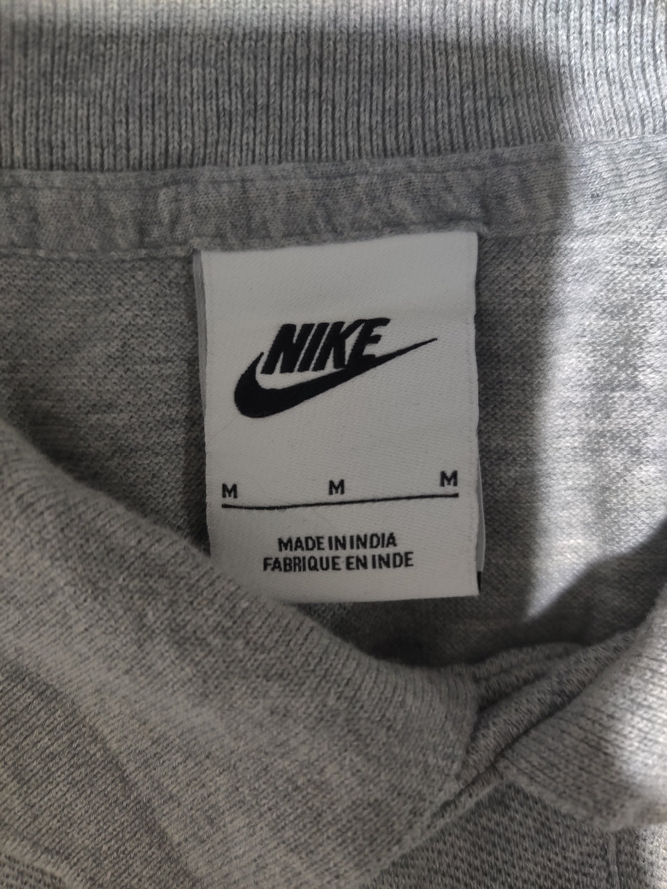 Nike Men Gray Cotton Polo T Shirt M