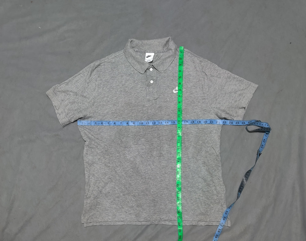Nike Men Gray Cotton Polo T Shirt M