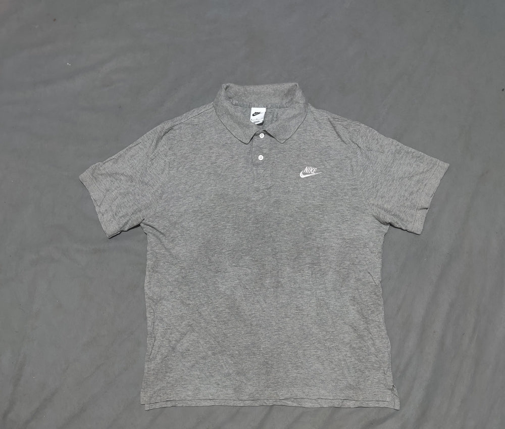 Nike Men Gray Cotton Polo T Shirt M