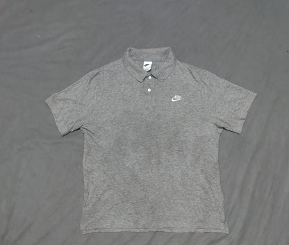 Nike Men Gray Cotton Polo T Shirt M