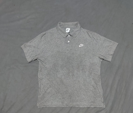 Nike Men Gray Cotton Polo T Shirt M