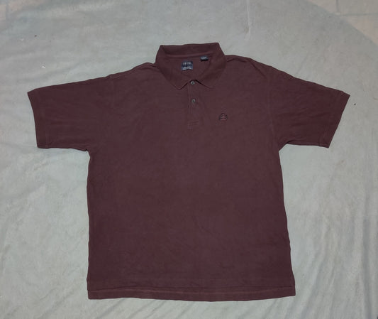 Izod Men Maroon Cotton Polo T Shirt XL
