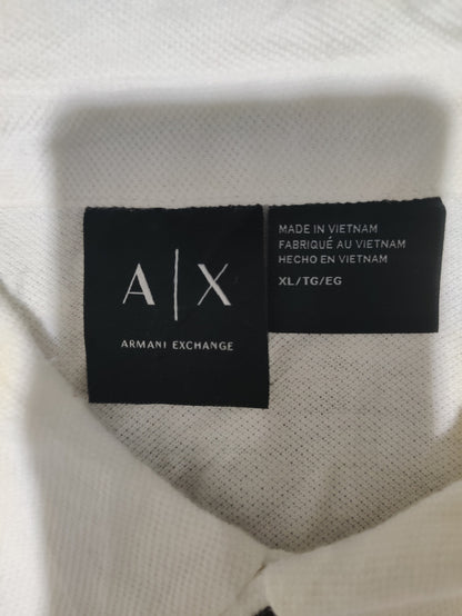 Armani Exchange Men White Cotton Polo T Shirt XL