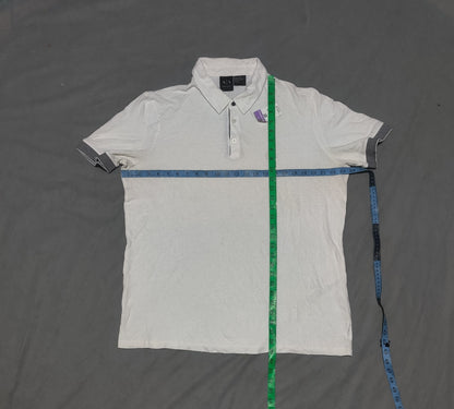 Armani Exchange Men White Cotton Polo T Shirt XL