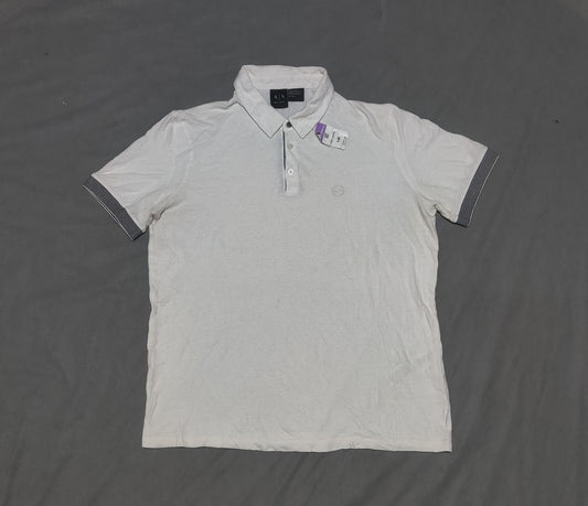 Armani Exchange Men White Cotton Polo T Shirt XL