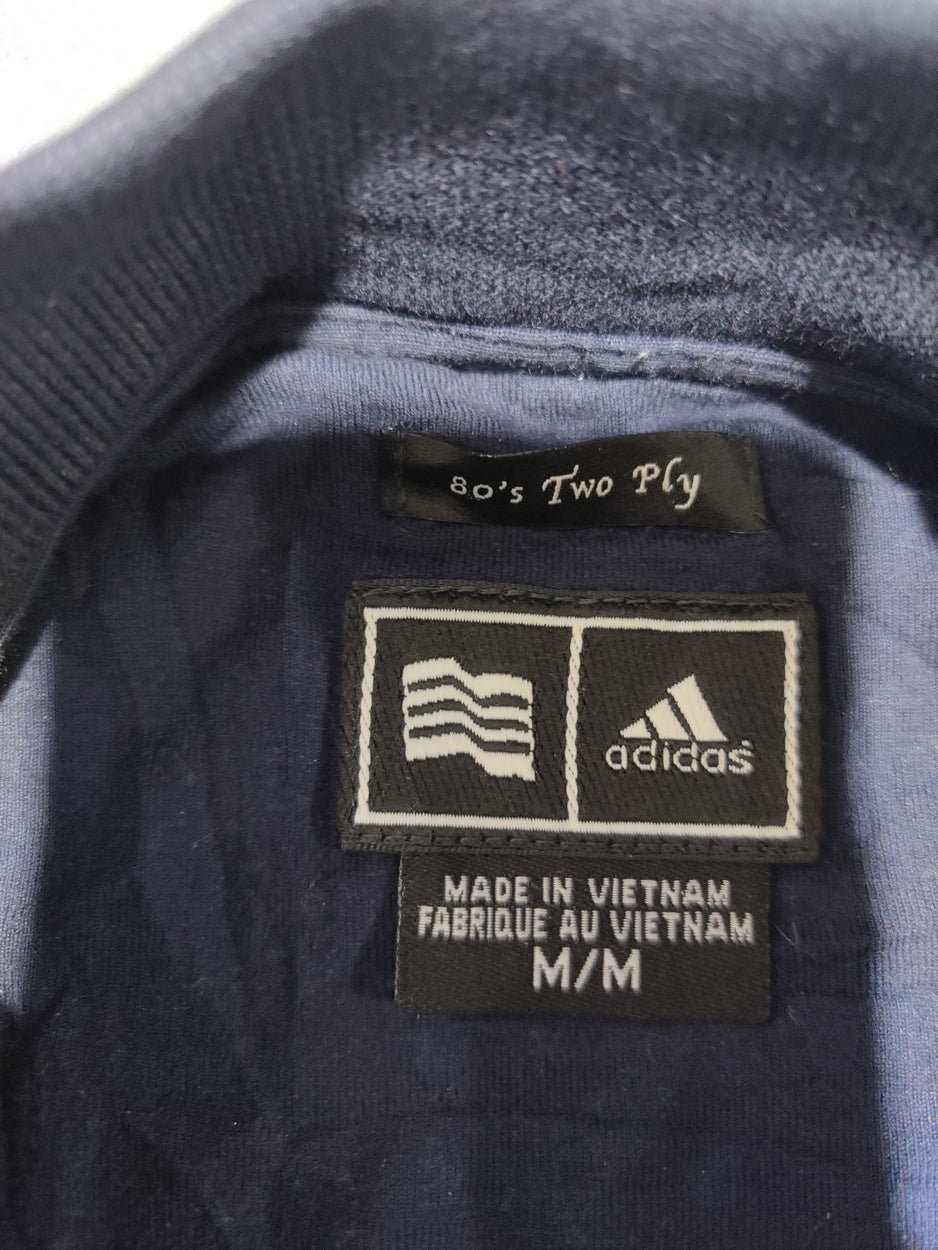 Adidas Men Blue Cotton Polo T Shirt M