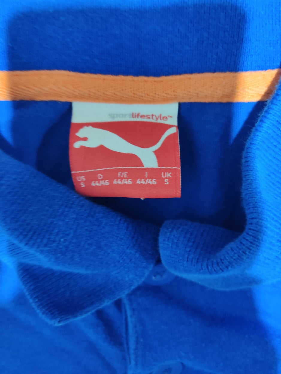 Puma Men Blue Cotton Polo T Shirt S