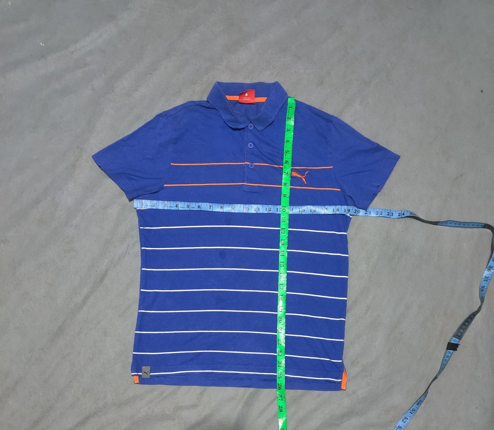 Puma Men Blue Cotton Polo T Shirt S