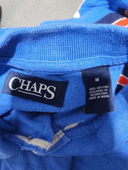 Chaps Men Blue Cotton Polo T Shirt M