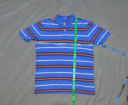 Chaps Men Blue Cotton Polo T Shirt M