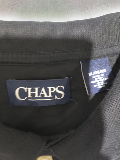 Chaps Men Black Cotton Polo T Shirt XL
